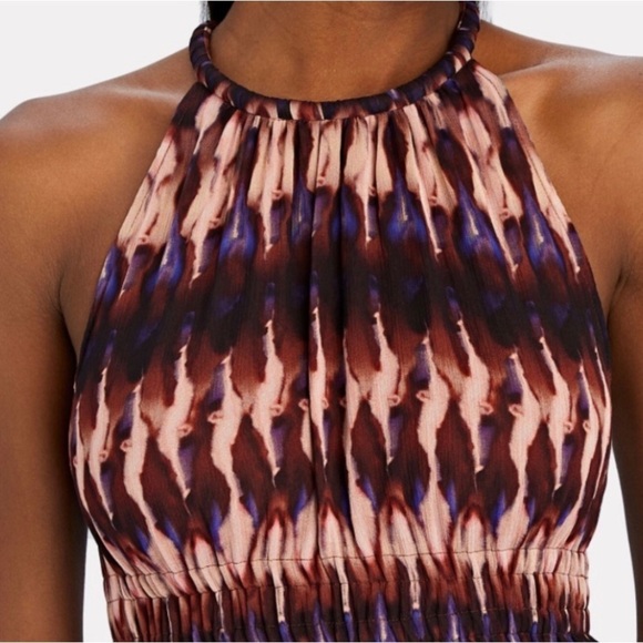 🆕 🔥 A.L.C. Elara Crinkle Chiffon Silk maxi Dress Tie Dye Dress 100% silk size 10 - Picture 4 of 16